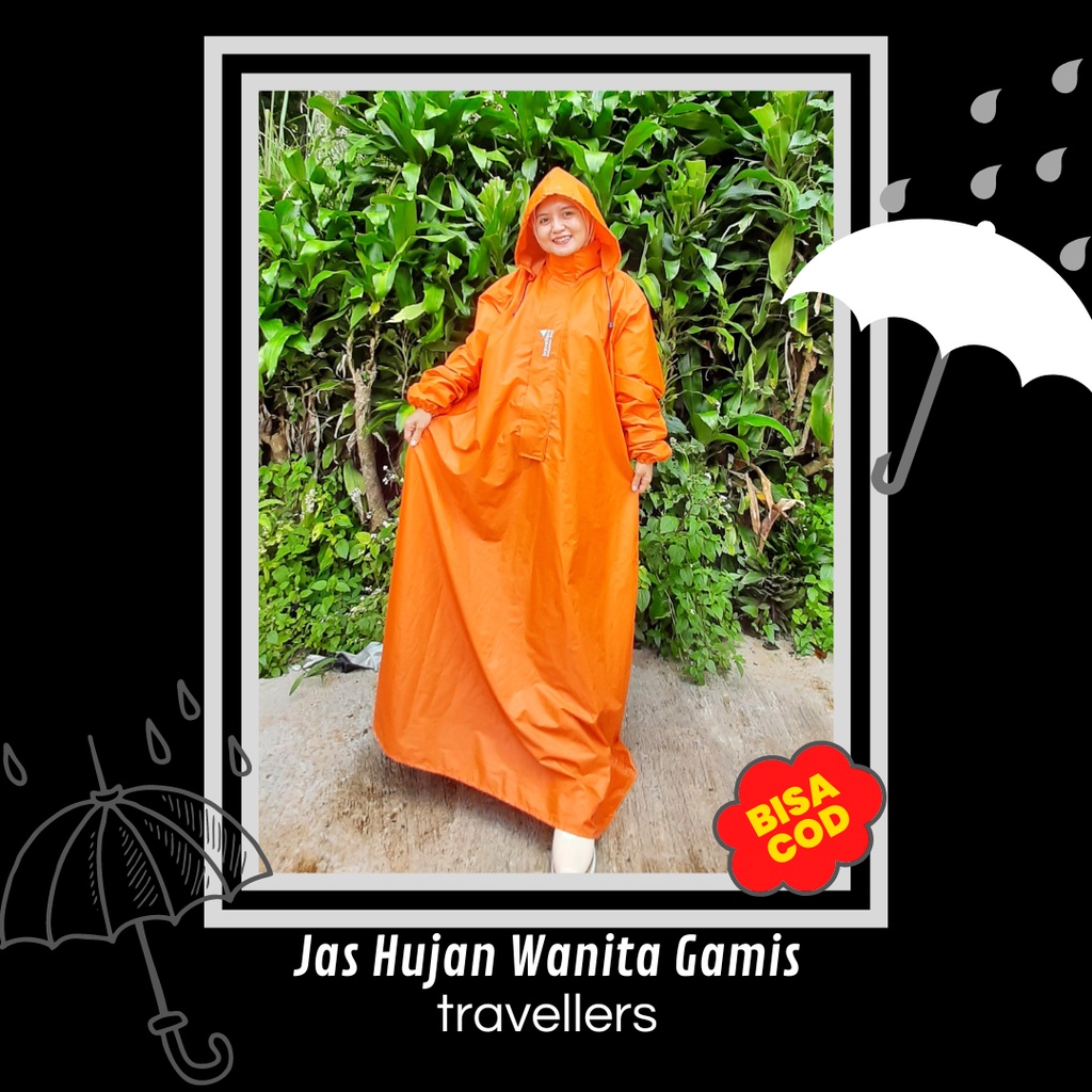 JAS HUJAN HIJAB/JAS HUJAN SYAR'I/JAS HUJAN JUMBO/JAS HUJAN GAMIS/JAS HUJAN WANITA - TRAVELLERS ZIPPER