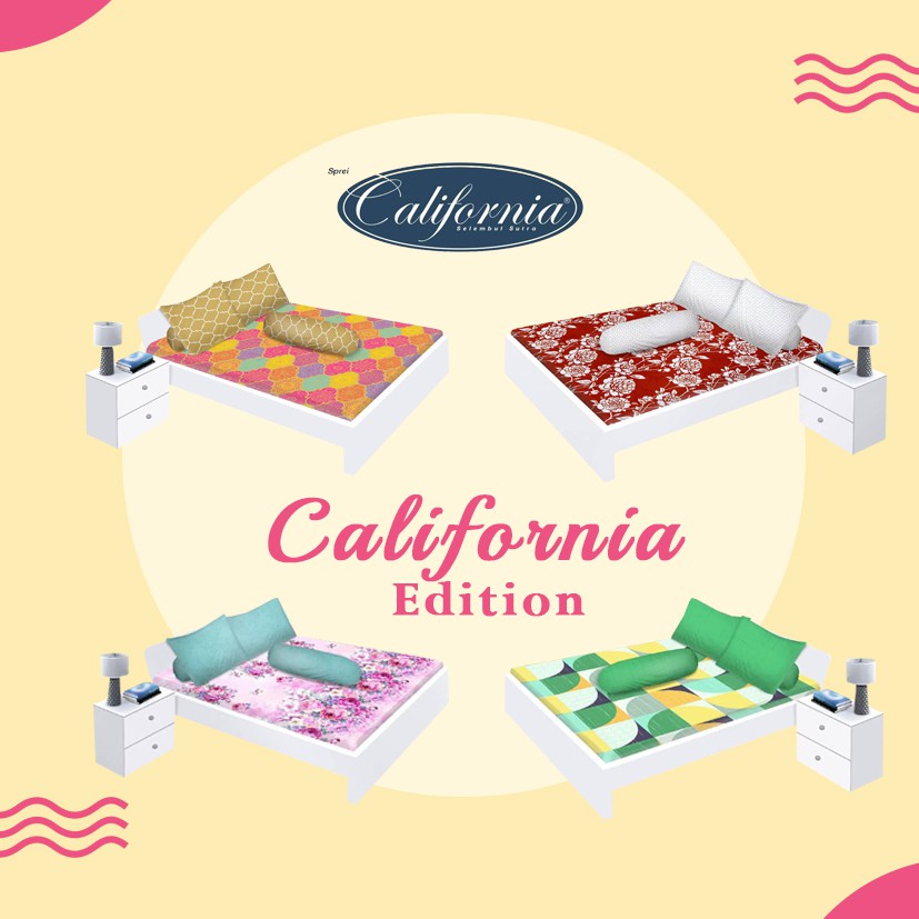 Sprei California / Sprei Murah Terbaru / Sprei California Murah / Ukuran 160x200 & 180x200