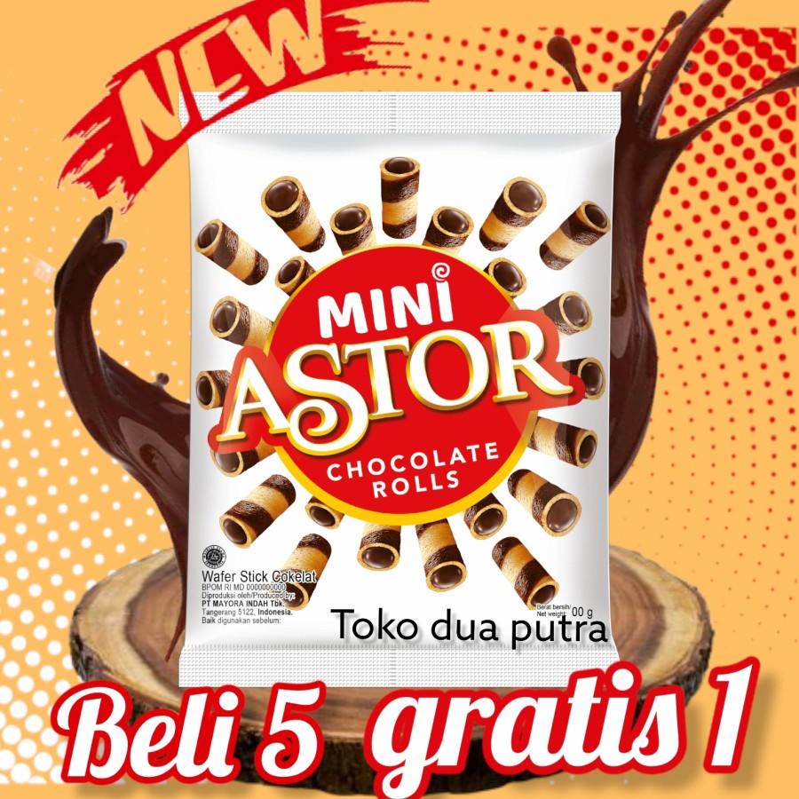 Jual Astor Mini Chocolate Wafer Rolls 27 Gr X 5 Bungkus Shopee Indonesia