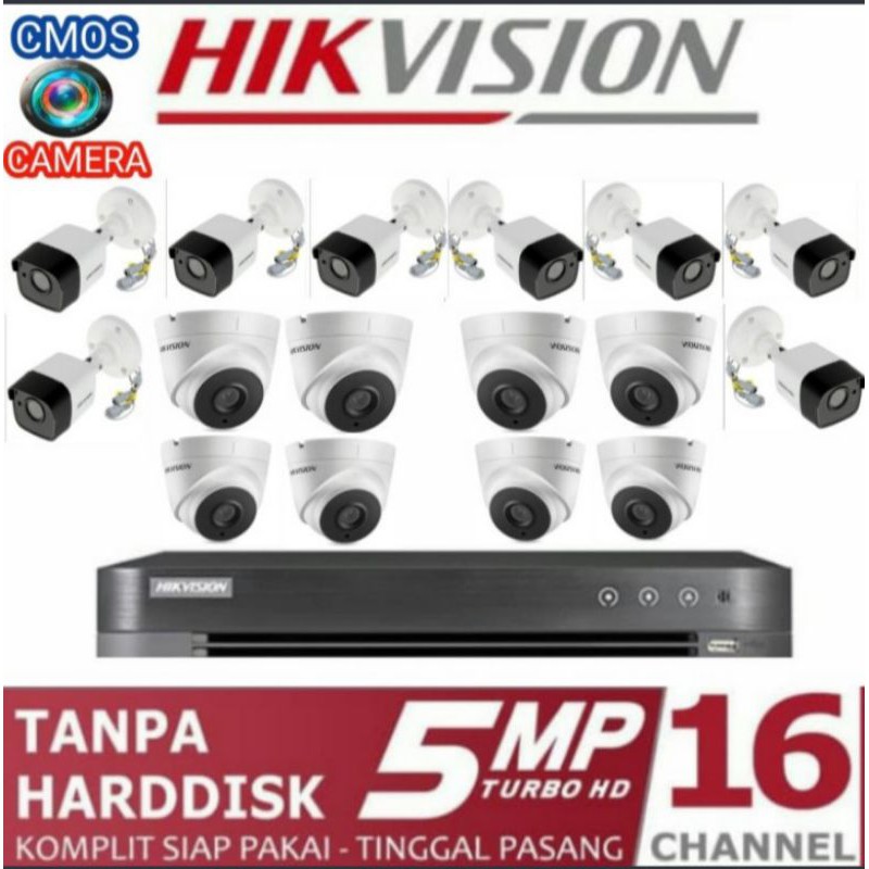 PAKET CCTV HIKVISION 5MP 16 CHANNEL 16 CAMERA KOMPLIT