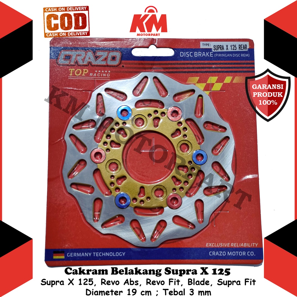 Cakram Belakang Supra X 125 Variasi Piringan Disc Brake Blade Supra Fit New Revo Abs Revo Fit