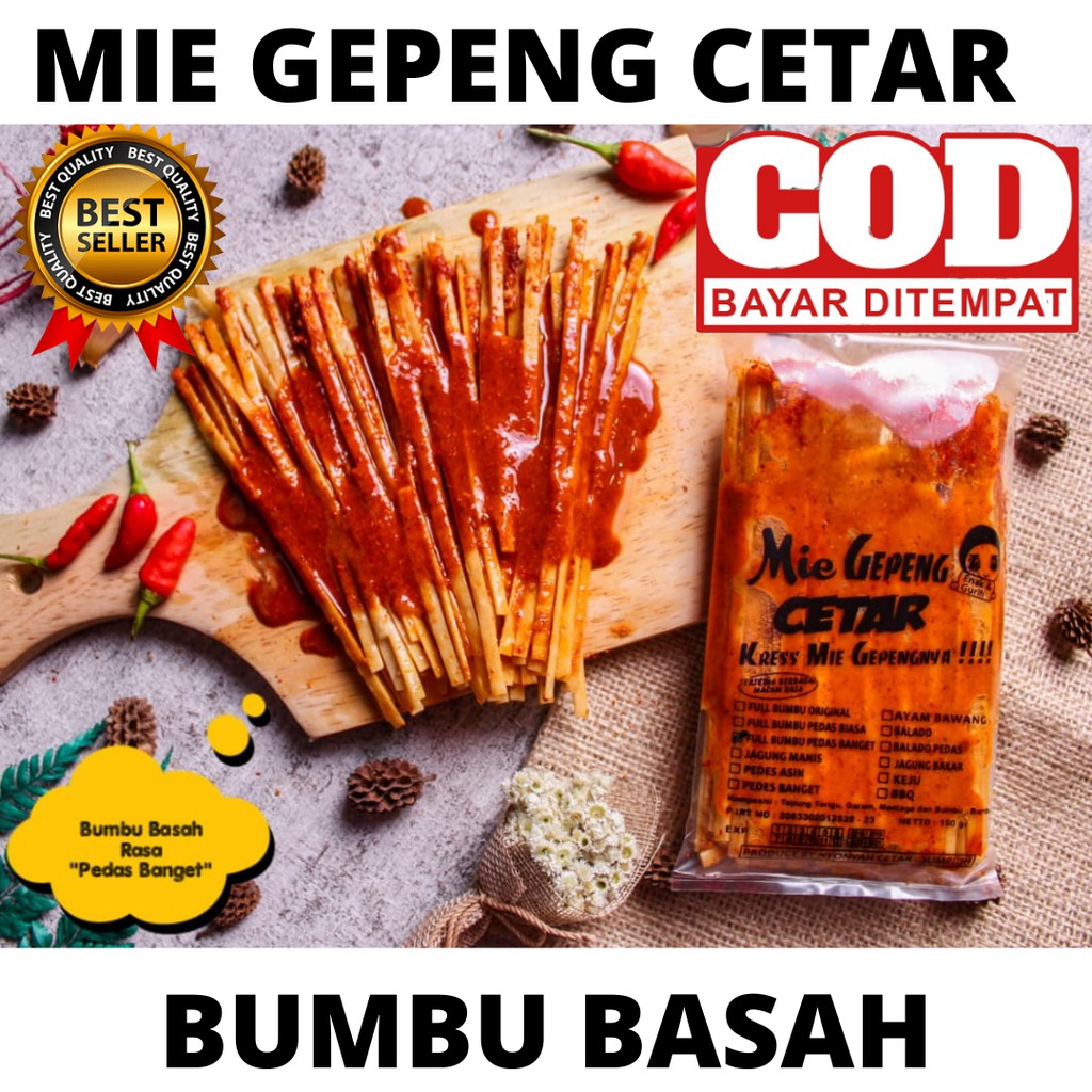 

Mie Lidi Cetar Gepeng Bumbu Basah