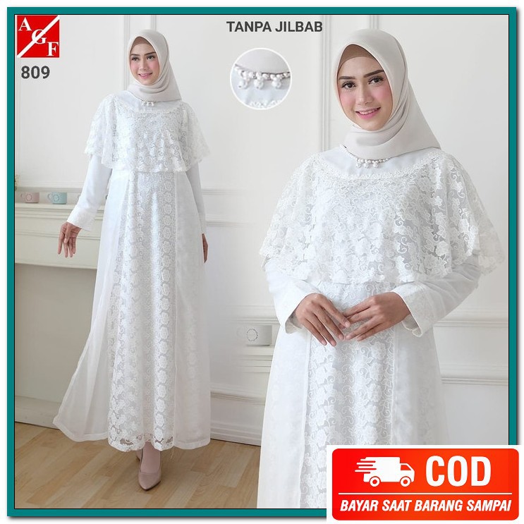 Ns Fc Najibah Gamis Syar'I Asdf Pesta Fashion Muslim Remaja Jumbo IQ175 Agnes Baju Gamis Putih Wanit