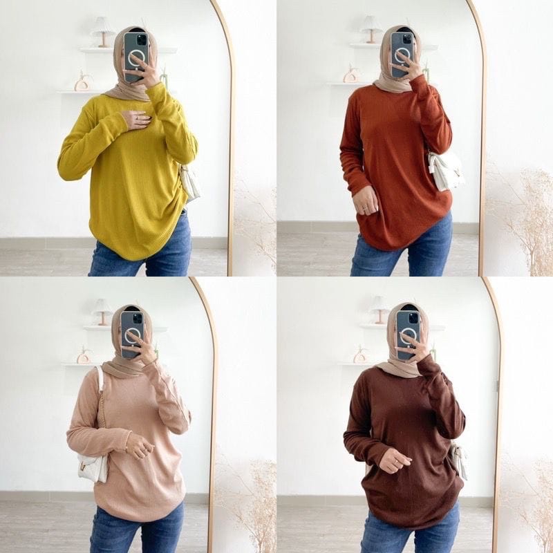 (RPA) KAOS RIB SHIRT KNIT PREMIUM OVERSIZE SUPER JUMBO