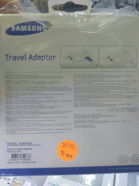 Charger Samsung J3 J5 J7 Prime 1.55A Original Garansi