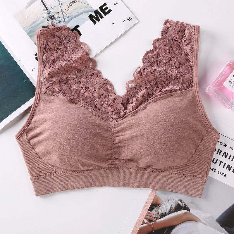HOHO_HWANG (B-29) Bra BH Wanita Tanpa Kawat Bahan Halus Bralette Elastis Sexy dengan Busa IMPORT-B-29 coklat