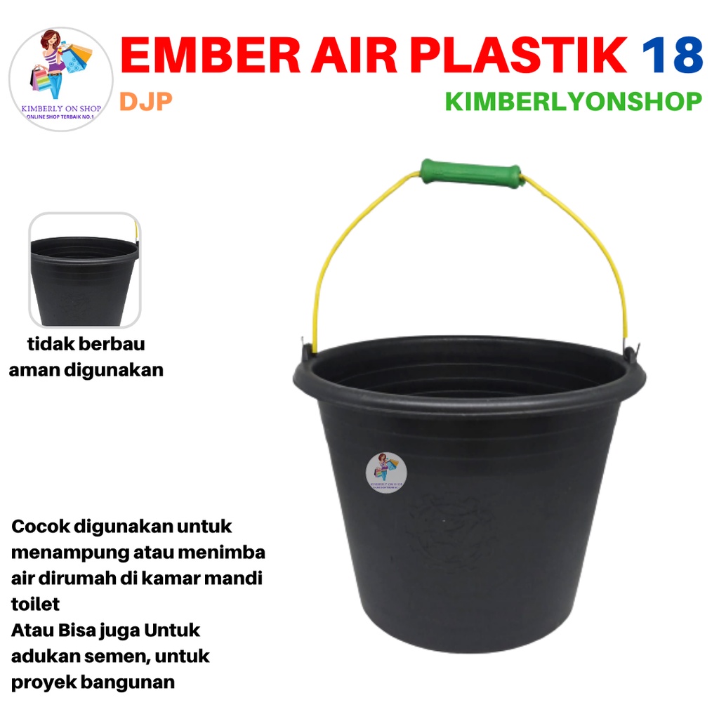 Ember Plastik Anti Pecah Cor 18 Tempat Air Kamar Mandi Gagang