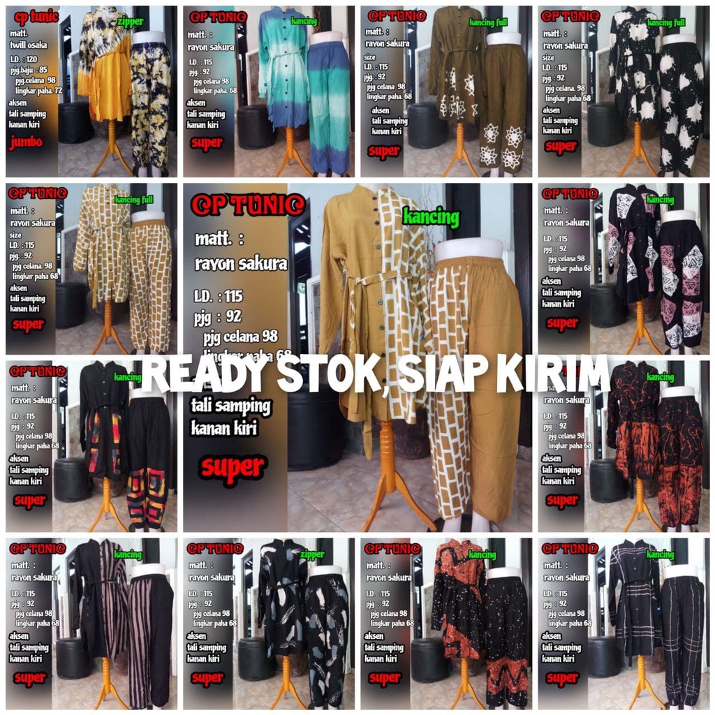 "READY" CP TUNIK RAYON ABSTRAK | CP LOWO RAYON ABSTRAK JUMBO|SETCEL ABSTRAK | SETELAN TIEDIE ABSTRAK