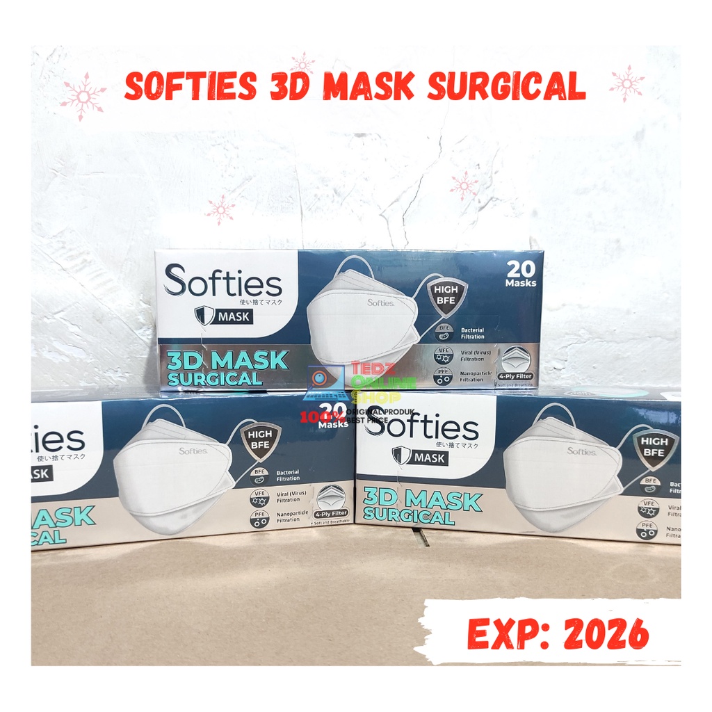 Softies 3D Surgical Mask Isi 20 PCS
