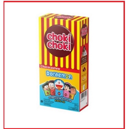 Choki-Choki Doraemon Coklat Pasta dengan Mede Box isi 20 Pcs