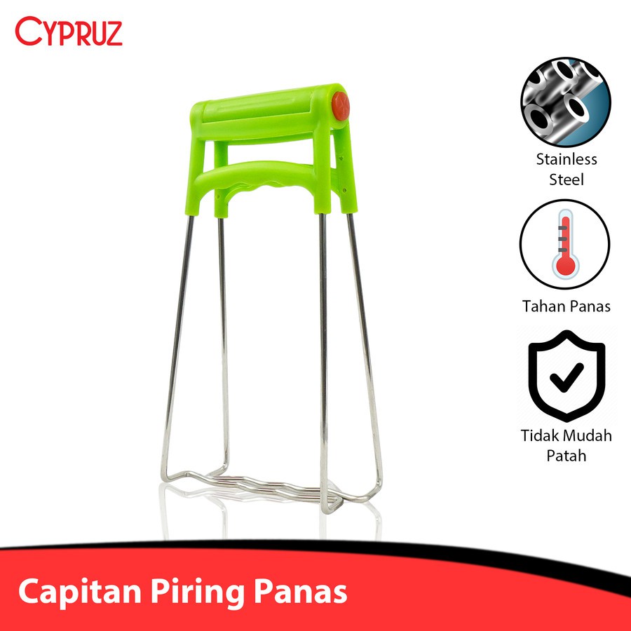 CYPRUZ AD 1375 K - Jepitan Piring Panas Stainless Steel Gagang Plastik