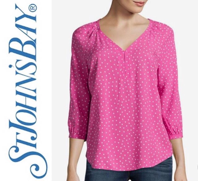 ST JOHN’S BAY polka blouse (pink)