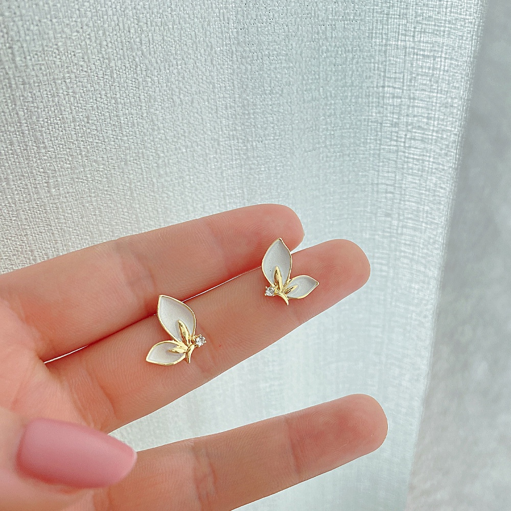 Anting Stud s925 Bentuk Kupu-Kupu Kecil Gaya Korea Untuk Wanita