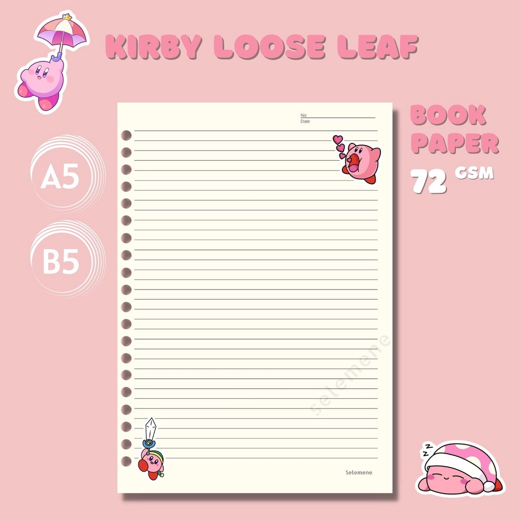 

Loose Leaf KIRBY Bookpaper - Refill Binder KIRBY Lucu