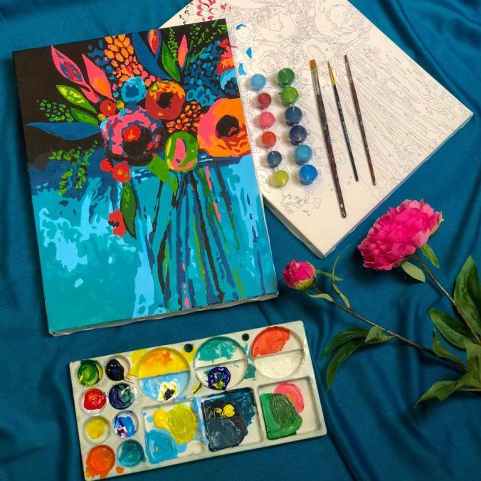 

Bartega Paint By Number Kit : Jar of Blooms - Without Easel READY STOK