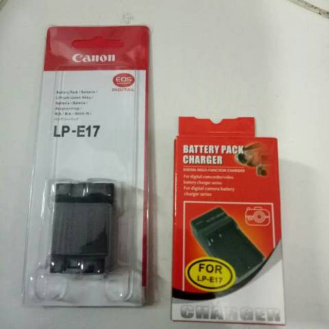 Battrey dan charger LPE17  SERI CANON EOS M3 ,M6 ,M5 DAN 750D/760D/800D