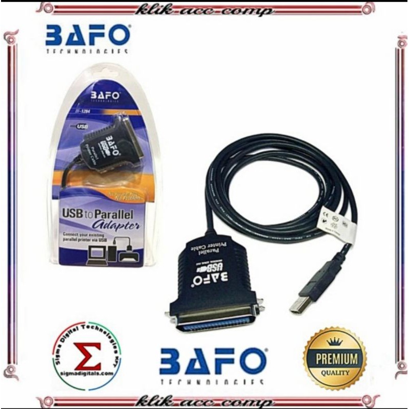 Jual Kabel Usb To Paralel BAFO Original Usb to LPT Printer Adapter BF