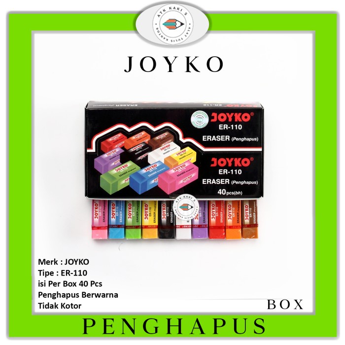 

CODE387 Penghapus Pensil Joyko ER-110 Warna Warni Kecil [HARGA 1 BOX]