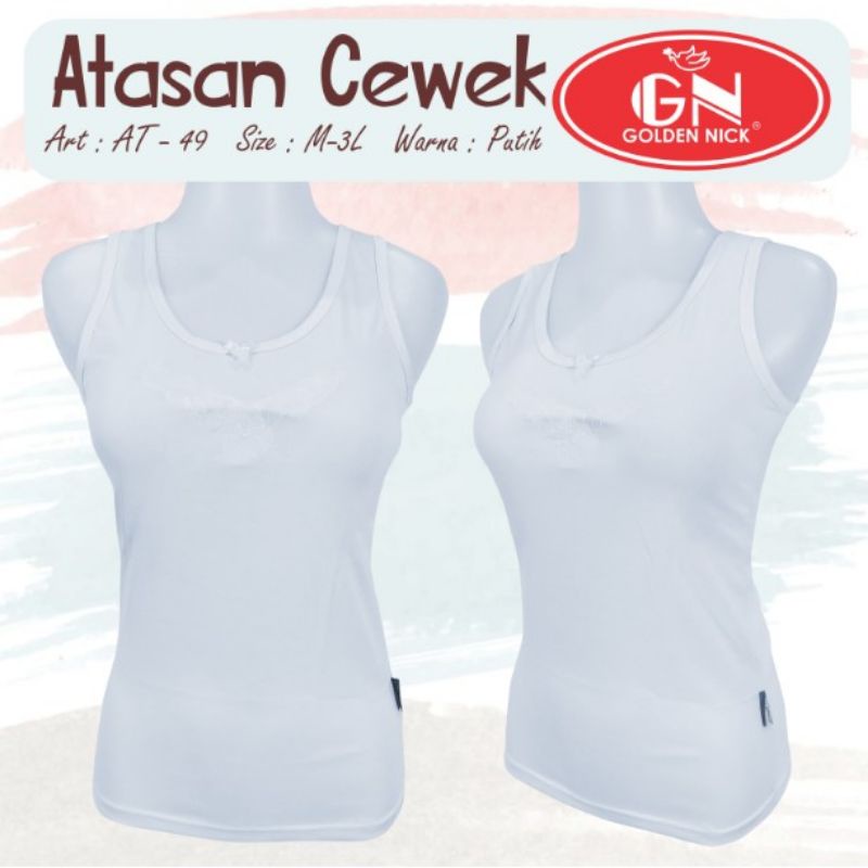 Golden Nick - Tanktop Camisol Wanita SA 51 KATUN Tali Lebar