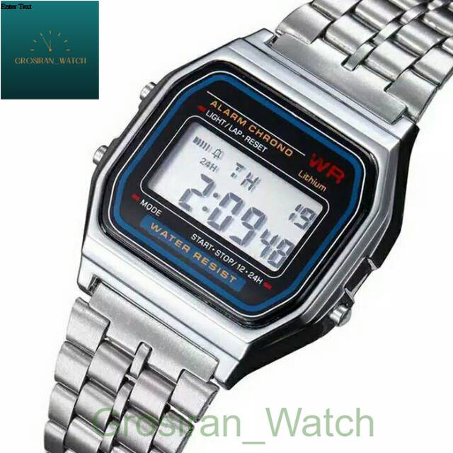 Jam Tangan Wanita Digital Kotak Rantai Model Casio [G_W]