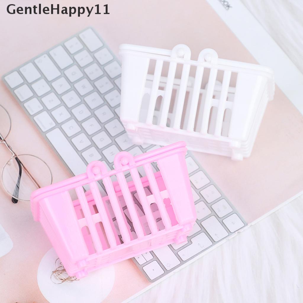 Gentlehappy 2Pcs / Set Mainan Miniatur Keranjang Belanja Supermarket Untuk Aksesoris Rumah Boneka