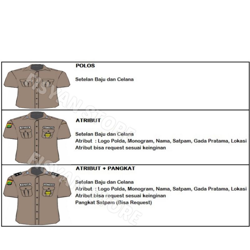 Seragam PDH Satpam | Seragam PDH Security Coklat Terbaru