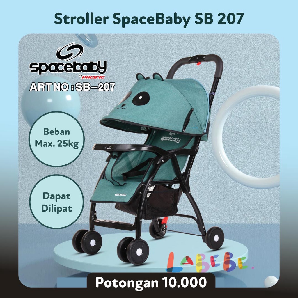 Stroller Spacebaby SB-207 SB 207 Karakter Panda