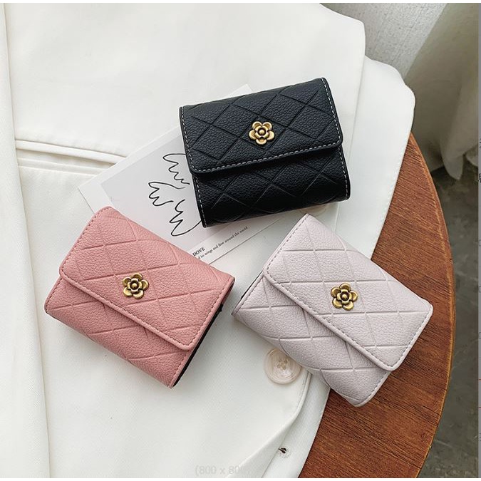 BV.ID DL460 DOMPET LUCU MINI MOTIF BUNGA  WANITA CEWEK KECIL KOIN KARTU WALLET FASHION COD