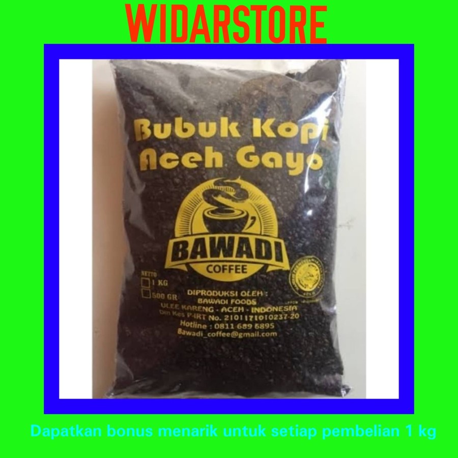 

Bubuk kopi Robusta kasar Bawadi Coffee Aceh 1000 gram