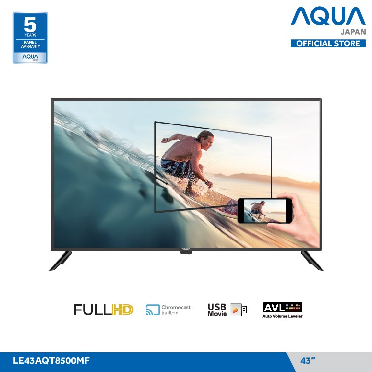 AQUA JAPAN LED TV 43 Inch Full HD USB HDMI Miracast LE43AQT8500MF FREE ONGKIR (JABODETABEK)