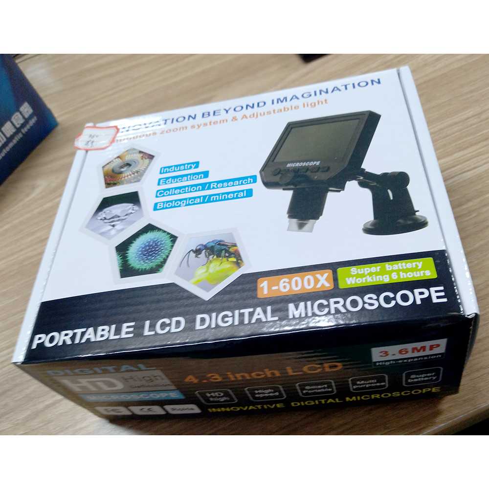 Taffware Mikroskop Digital 3.6MP 600X Monitor &amp; Fleksibel Stand - G600