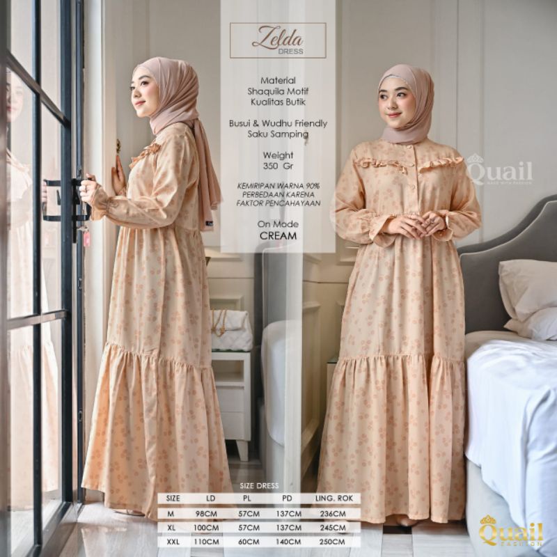 GAMIS BAHAN SYAKILA ZELDA ORI QUAIL HIJAB