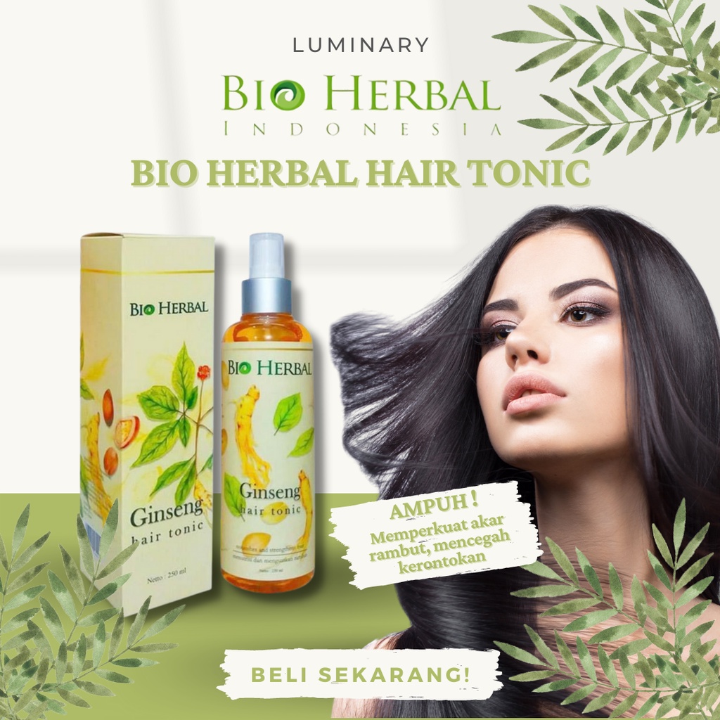 Bio Herbal Hair Tonic Ginseng Vitamin Penumbuh Rambut Hair Treatment Perawatan Rambut Rusak Herbal Alami Original BPOM