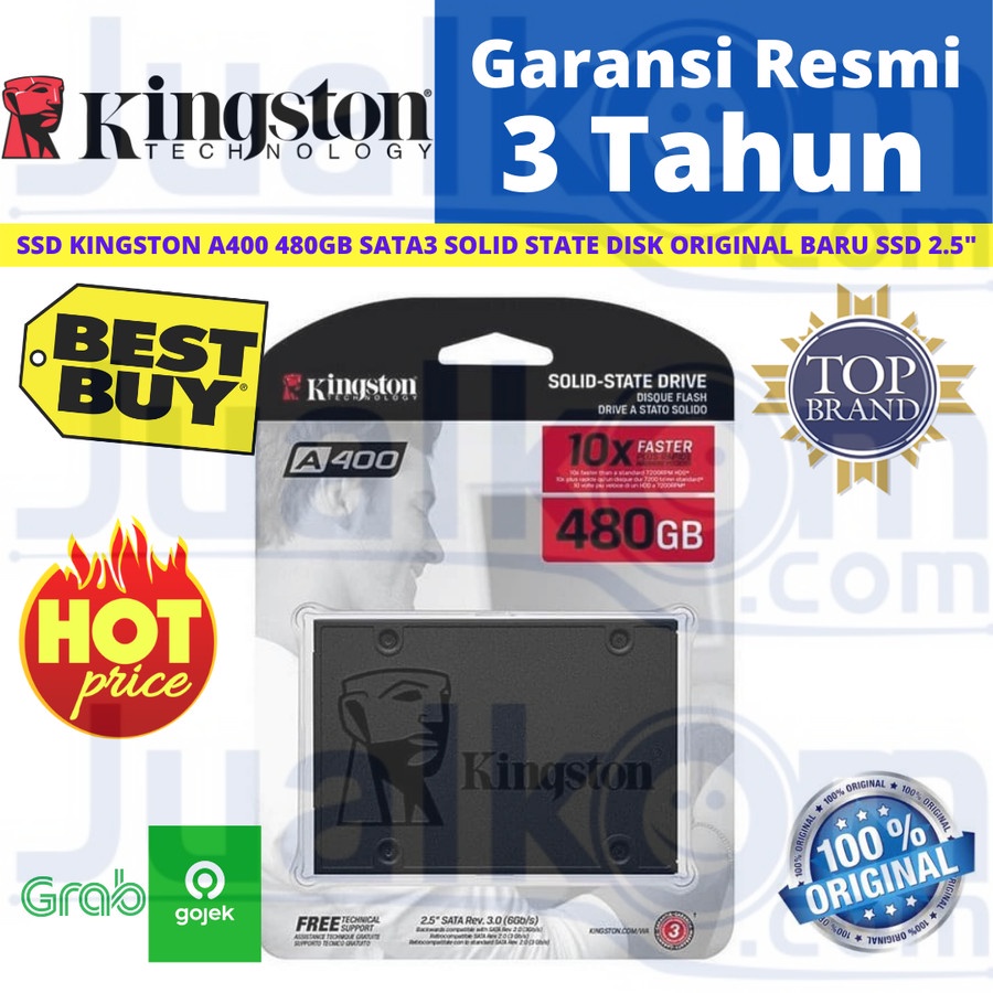 SSD KINGSTON A400 480GB SATA3 SOLID STATE DISK ORIGINAL BARU SSD 2.5&quot;