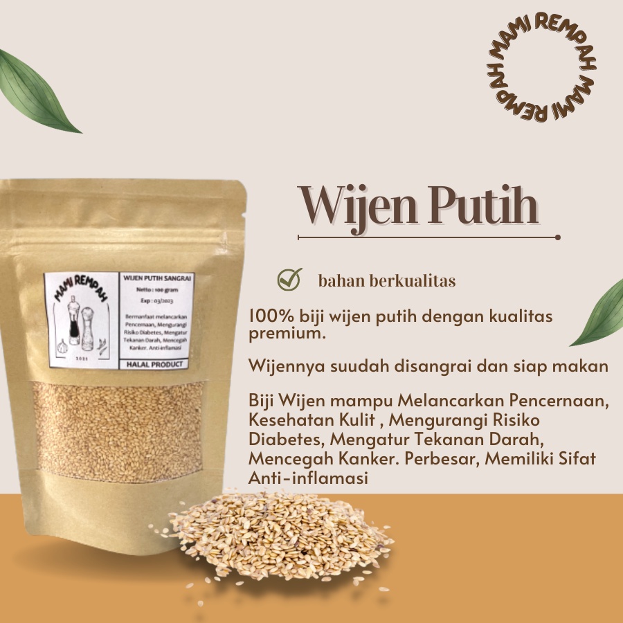 

WIJEN SANGRAI / WIJEN PUTIH SANGRAI 100 gr