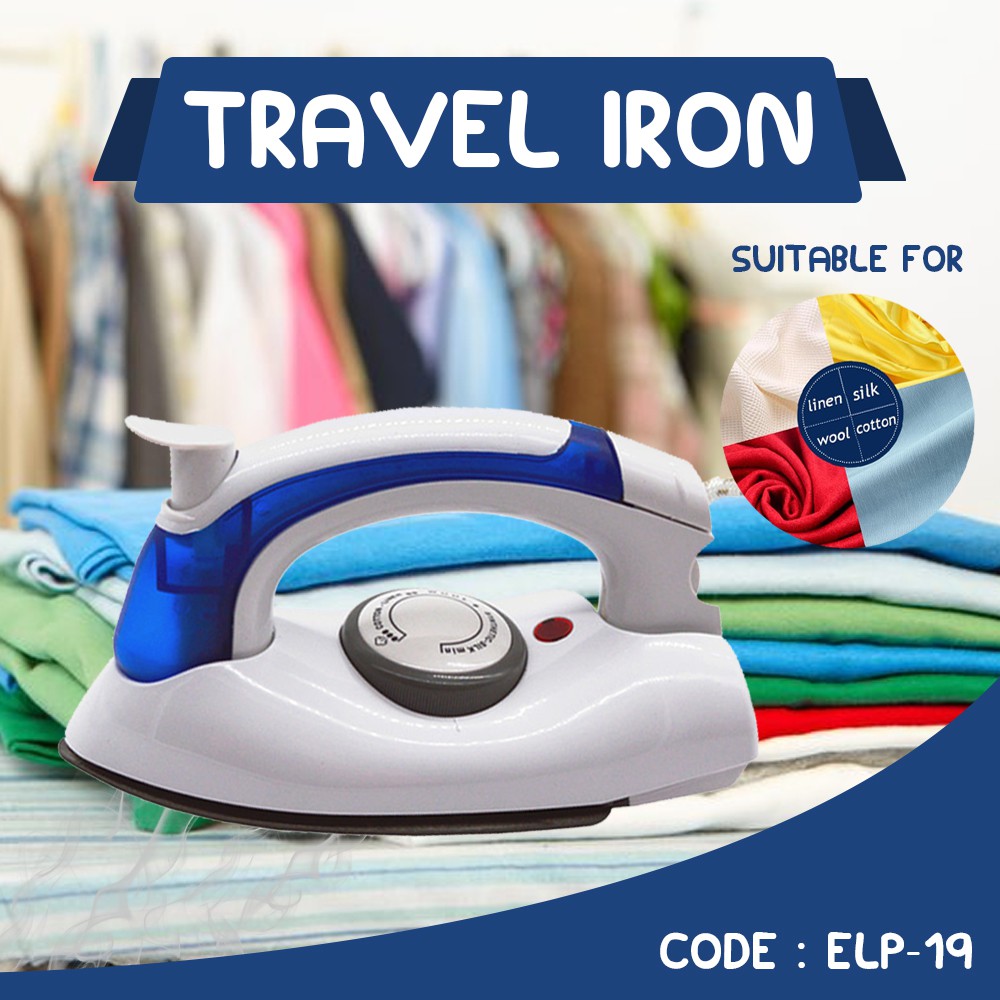 Setrika Uap Lipat Portable Hetian / Soarin 2in1 Travel Iron Steamer - ELP-19