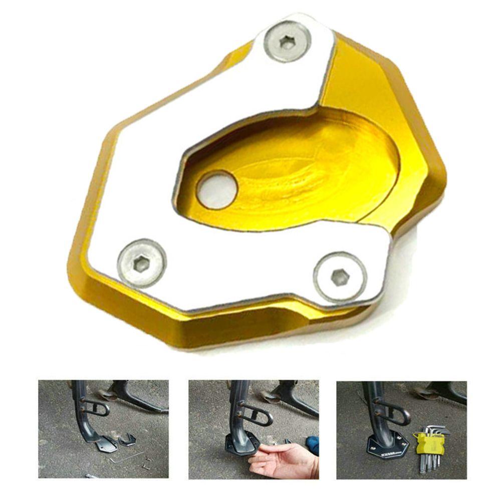 Populer Kaki Ekstensi Pad Pembesar Suku Cadang Motor Kickstand Penyangga Kaki Side Kick Stand Untuk Kawasaki Z650 2017-2019