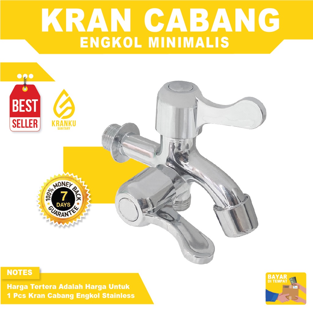Kran Cabang Shower Keran Cabang 2 Engkol Keran Air Doubel Keran Dobel