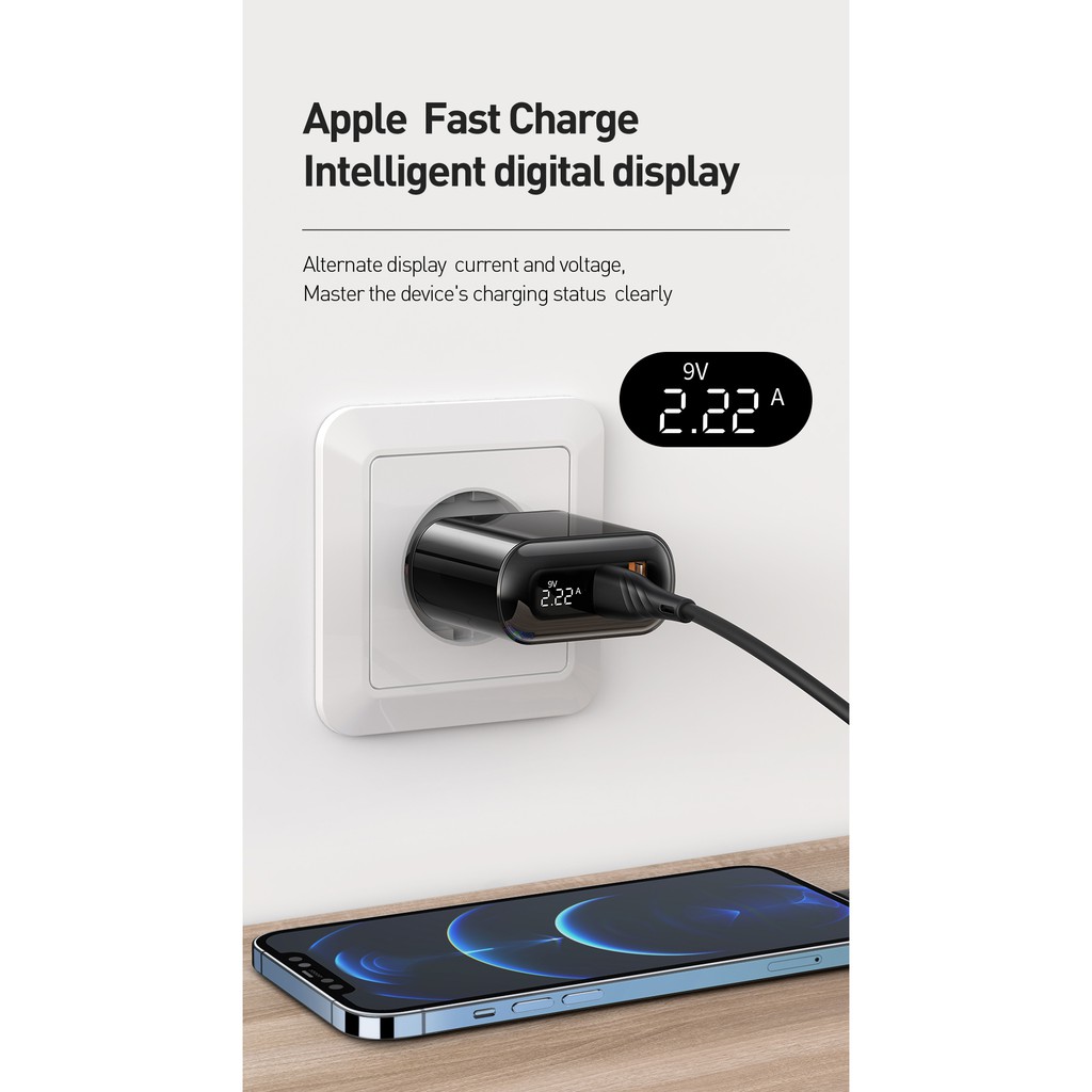 MCDODO CH-717 Wall / Adaptor Charger Fast Charging Power Delivery PD 20 Watt QC 3.0 With LED Display