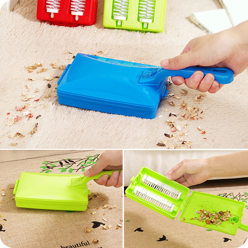 Kreatif Kepala Sikat Ganda Karpet Sofa Brush Handheld Sweeper Crumb Dirt Pet Hair Cleaner Roller Sikat Pembersih Rumah Penghilang Debu