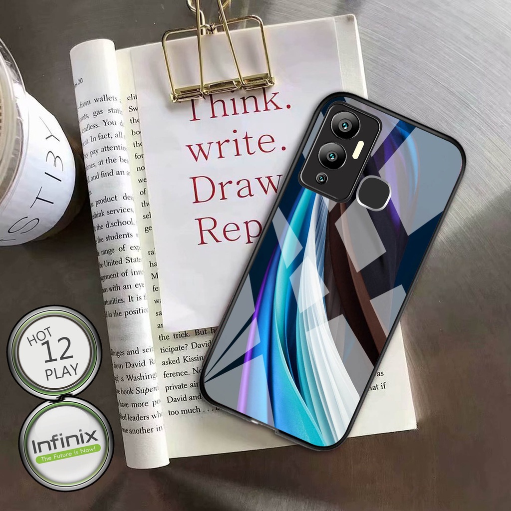 Softcase Glass Kaca Infinix Hot 12 play  - Casing Hp Infinix Hot 12 play - Case Hp Infinix Hot 12 pl