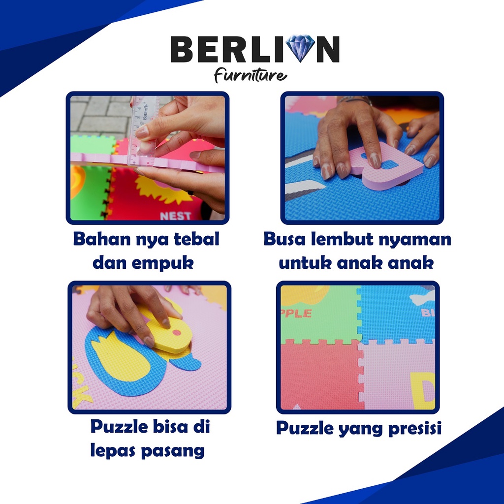 Matras Puzzle Abjad Jumbo Gambar 30x30 Isi 26 Pcs Tbl 1 CM /Playmat/Alas Lantai//Karpet/Mainan Anak