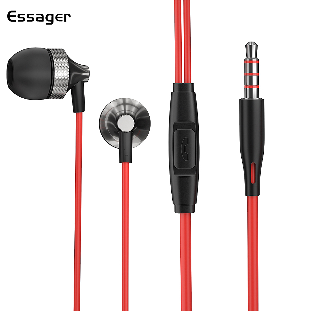 

Essager In-Ear Headphones for IPhone Samsung Xiaomi Oppo Phone 3.5mm Jack Headphones with Mic Wired Earphone
