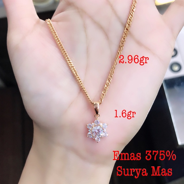 Kalung dan liontin emas 375%