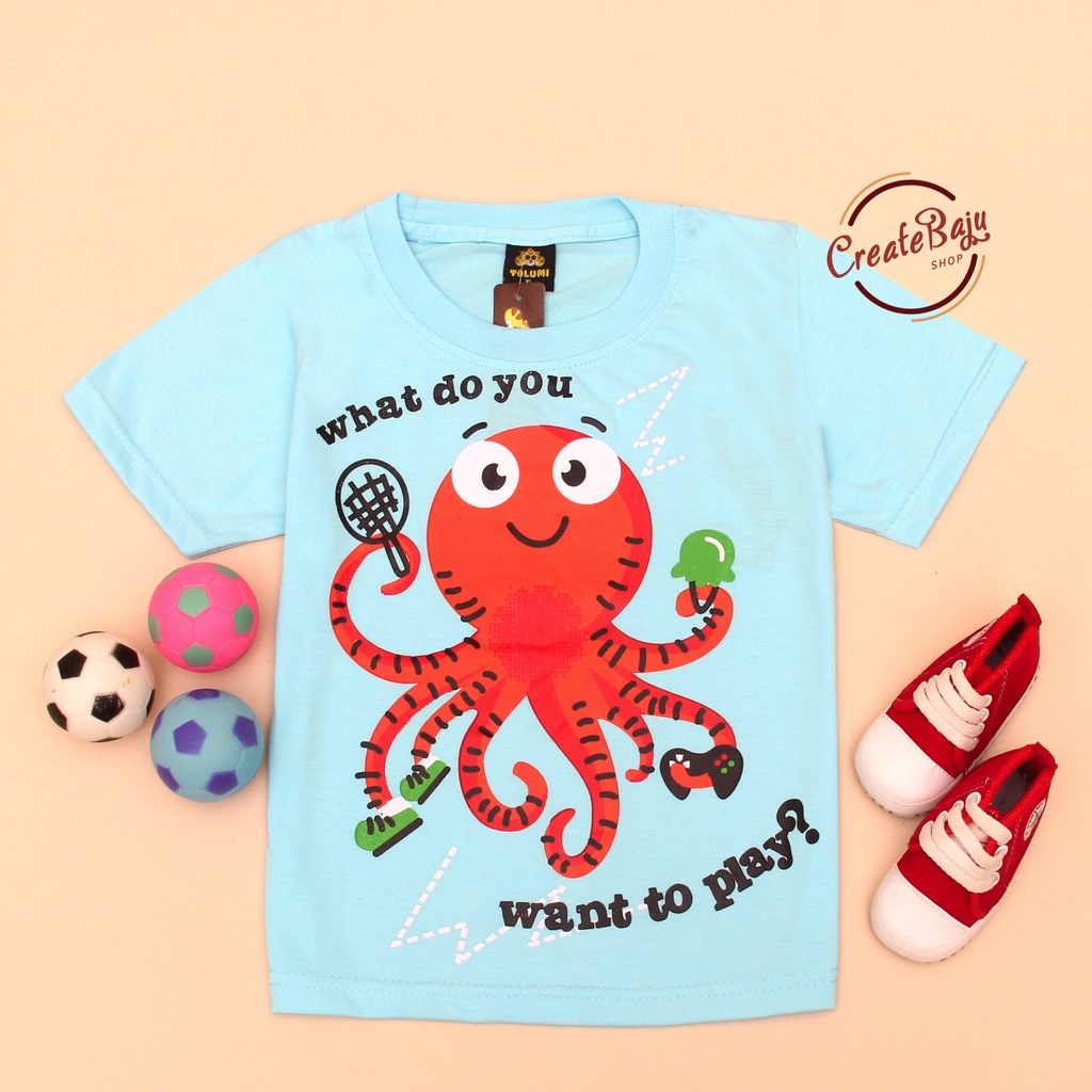 KAOS ANAK LAKI GURITA 1-7 TAHUN BAJU ATASAN ANAK LAKI FASHION TERMURAH BAHAN KATUN