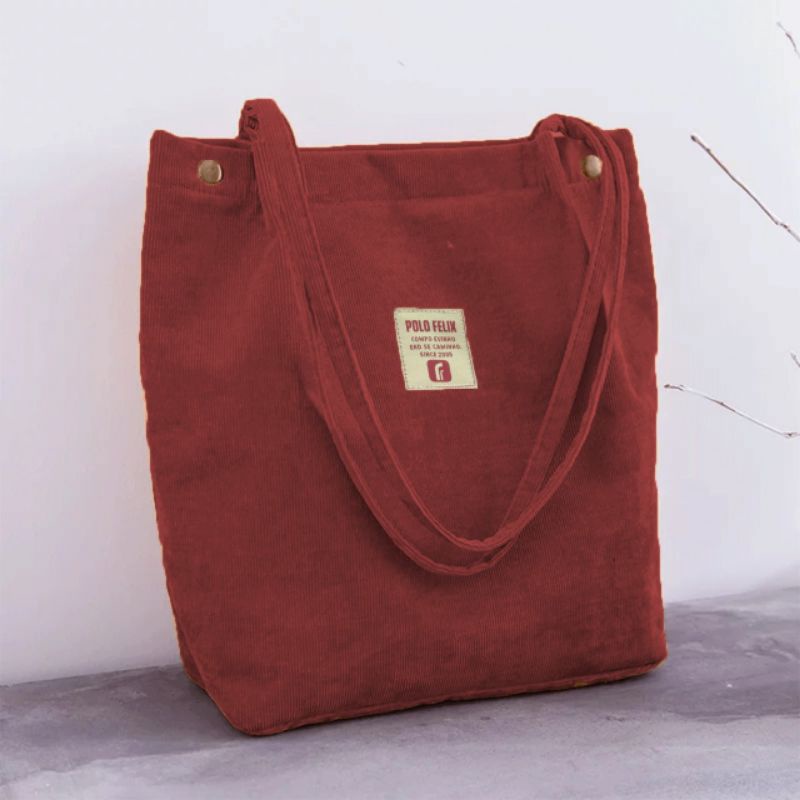 Totebag pakai resleting black white Tas Tote Kanvas Maroon Resleting Pull lapis