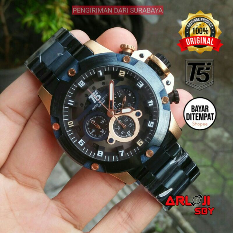 JAM TANGAN PRIA T5 H 3760 CHRONOGRAPH ORIGINAL TAHAN AIR