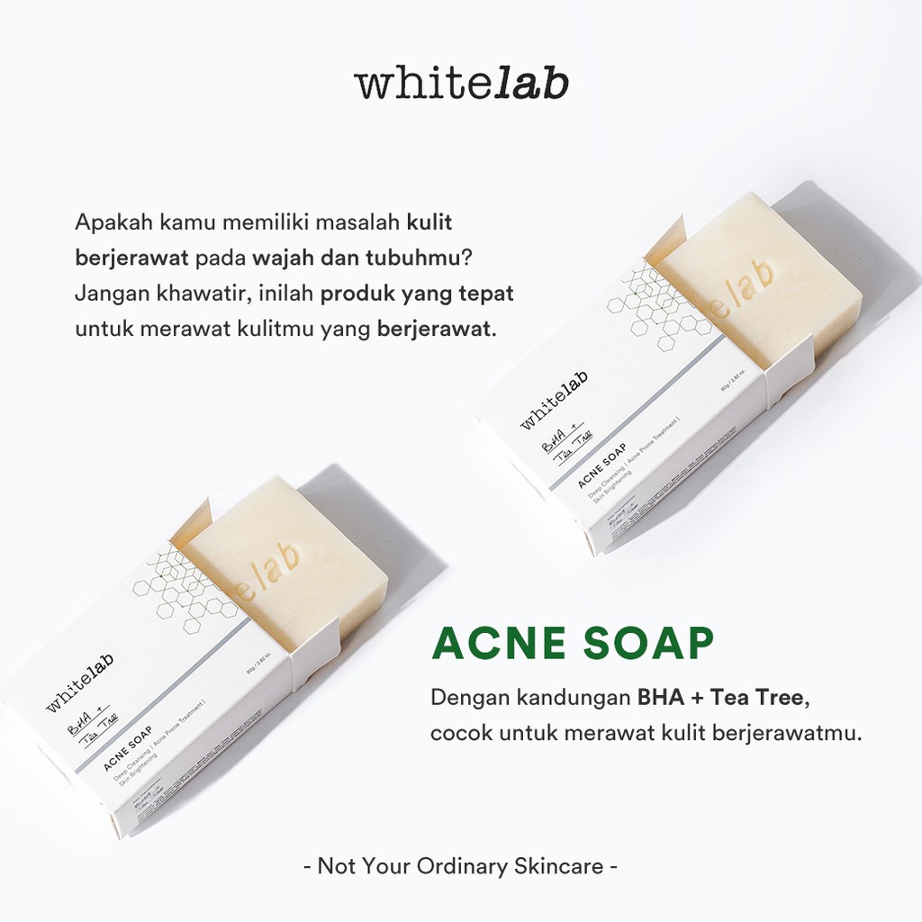 ⭐️ Beauty Expert ⭐️ WhiteLab Brightening Acne Soap BHA + Tea Tree | White Lab Sabun untuk Jerawat