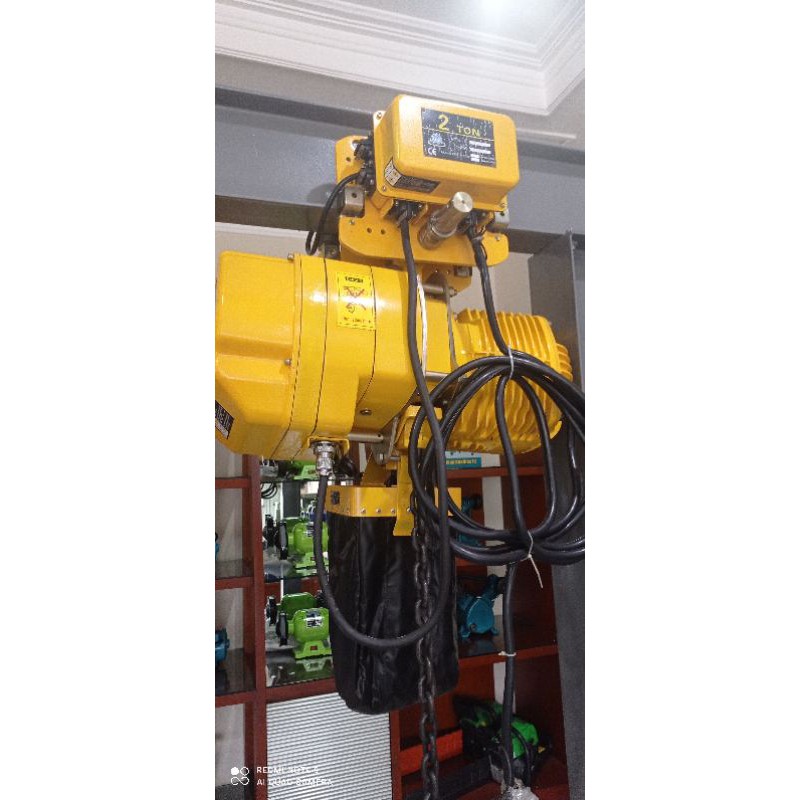 Electric trolley chain hoist merk SHUANG GE ( dual lifting speed) whd5 -02-01 D-E kapasitas 2t x6 m