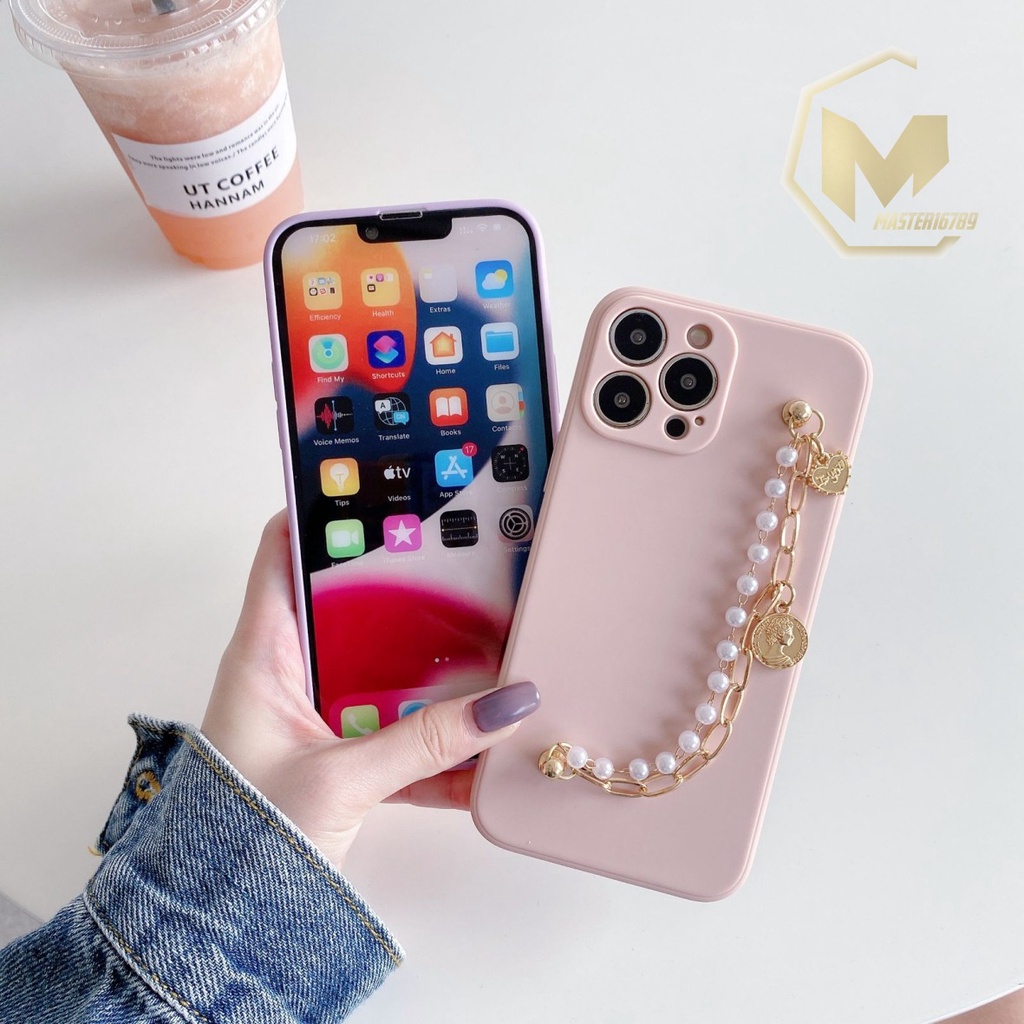 SOFTCASE MACARON RANTAI MUTIARA CHAIN GRIP XIAOMI REDMI NOTE 6 7 8 9 10 10S 9S PRO MA2882